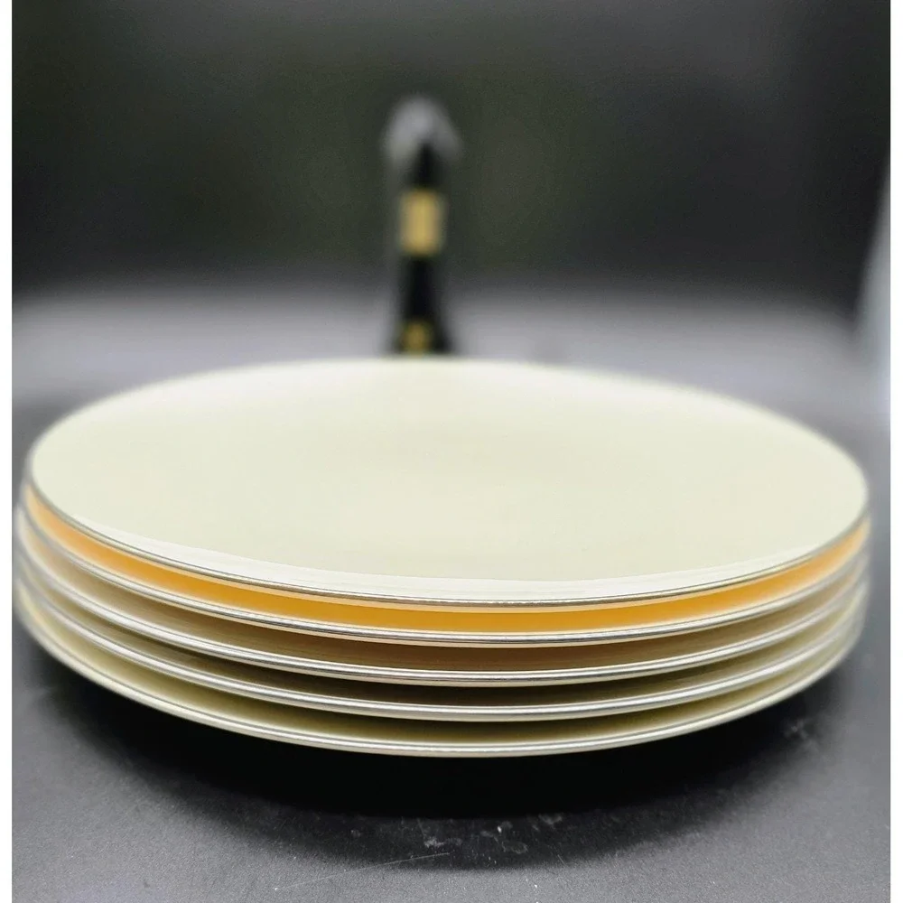 Set/5 Lenox Dinner Plates X 303P Coupe Style Olympia Platinum Edge 10.25